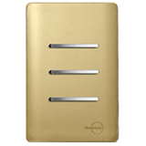 Conjunto Interruptor Triplo Simples  - Novara Especiais Dourada